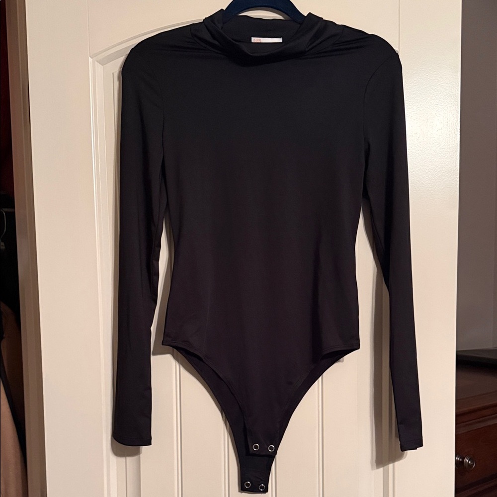 Gianni Bini Black Long Sleeve Womens Bodysuit